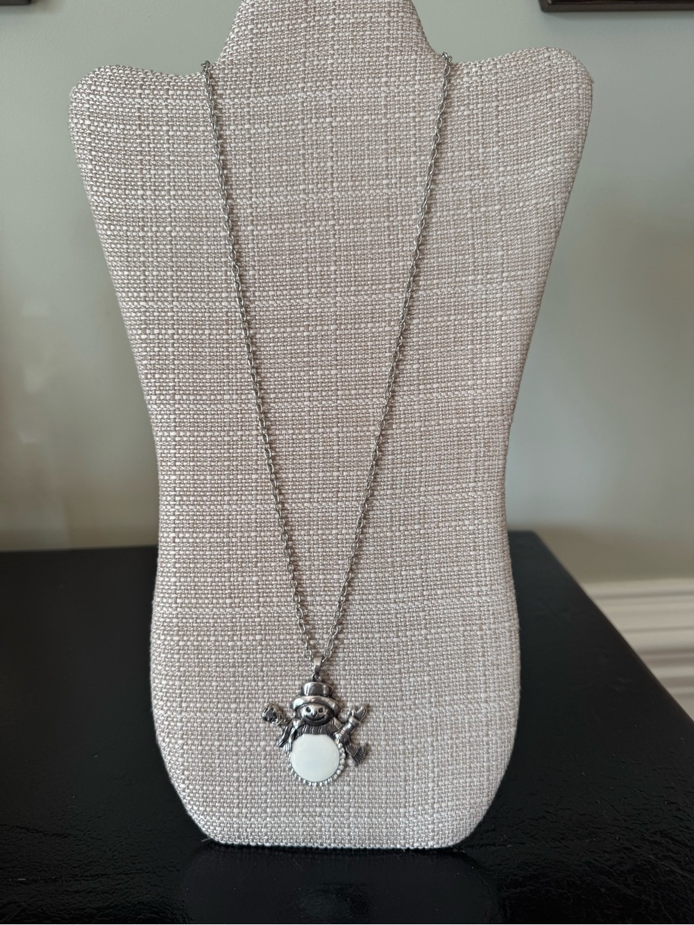 Snowman Holiday Silver Necklace NWOT